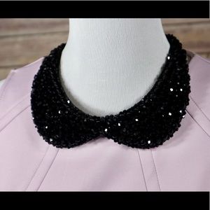 Black beaded collar necklace